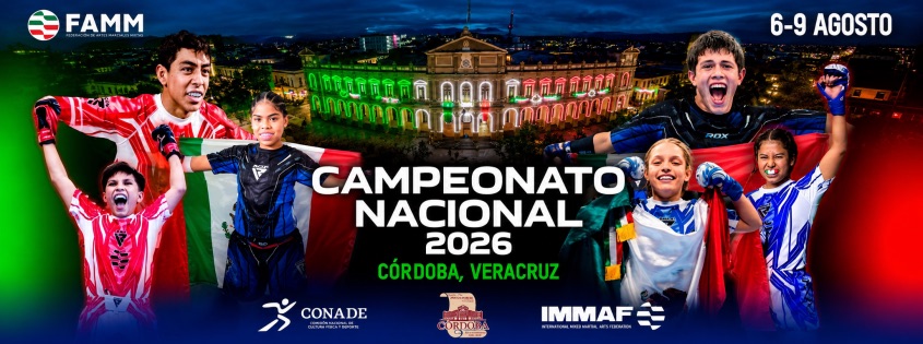 Poster del Campeonato Nacional de Artes Marciales Mixtas 2026 - Córdoba, Veracruz